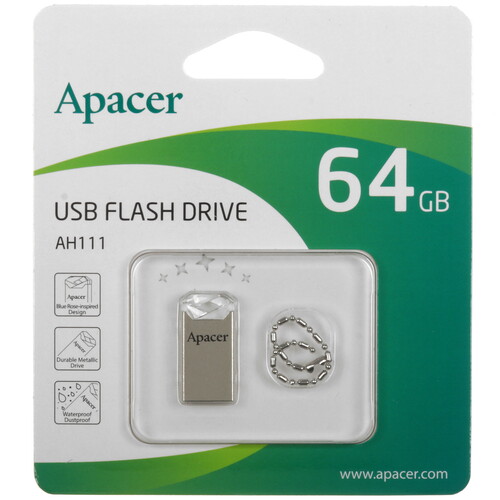 Купить Память USB Flash 64 ГБ Apacer AH111 [AP64GAH111CR-1] в интернет-магазине DNS. Характеристики, цена Apacer AH111 | 4900840.