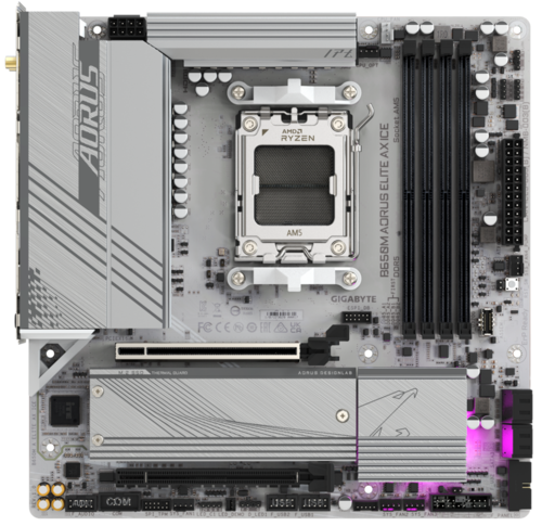 Купить Материнская плата GIGABYTE B650M AORUS ELITE AX ICE в интернет-магазине DNS. Характеристики, цена GIGABYTE B650M AORUS ELITE AX ICE | 5435929.