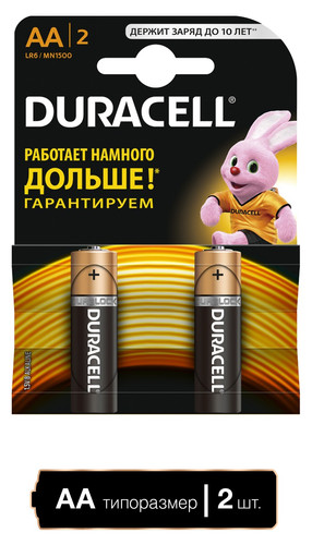 Купить Батарейка Duracell Basic AA (LR6/ER14505/FR6/R6P) в интернет-магазине DNS. Характеристики, цена Duracell Basic | 0502108.