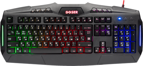 Купить Клавиатура проводная Defender Goser GK-772L, Мембранная, RGB подсветка, USB в интернет-магазине DNS. Характеристики, цена  | 1375518.