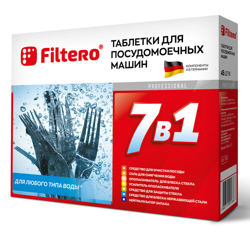 Купить Средство для ПММ Filtero 7 in 1 в интернет-магазине DNS. Характеристики, цена Filtero 7 in 1 | 6678343.