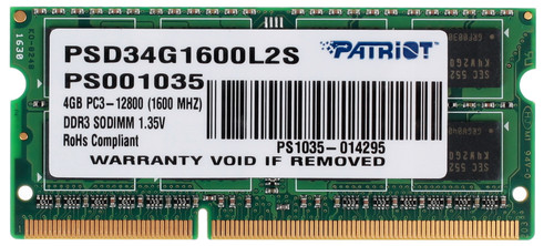 Купить Оперативная память SODIMM Patriot Signature Line [PSD34G1600L2S] 4 ГБ в интернет-магазине DNS. Характеристики, цена Patriot Signature Line | 1087672.