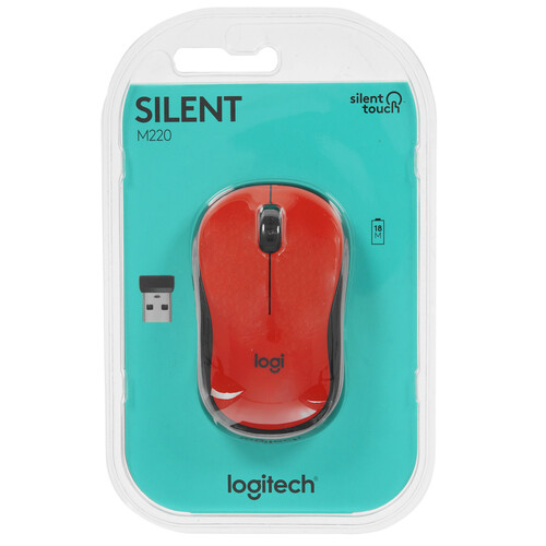 Купить Мышь беспроводная Logitech Wireless Mouse M220 Silent [910-004880] красный в интернет-магазине DNS. Характеристики, цена Logitech Wireless Mouse M220 Silent | 8129357.