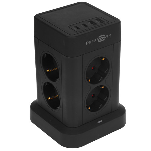 Купить Сетевой фильтр FinePower TOW816U черный в интернет-магазине DNS. Характеристики, цена FinePower TOW816U | 9300547.