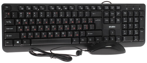 Купить Клавиатура+мышь проводная Sven Standard 300 Combo Black USB в интернет-магазине DNS. Характеристики, цена  | 1078498.