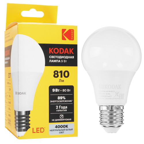 Купить Лампа светодиодная Kodak LED A60-9W-840-E27 в интернет-магазине DNS. Характеристики, цена Kodak LED A60-9W-840-E27 | 5417526.