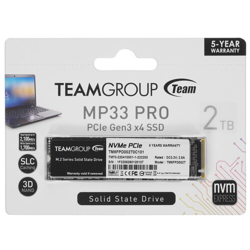 Купить 2000 ГБ M.2 NVMe накопитель TEAMGROUP MP33 PRO [TM8FPD002T0C101] в интернет-магазине DNS. Характеристики, цена TEAMGROUP MP33 PRO | 4737603.