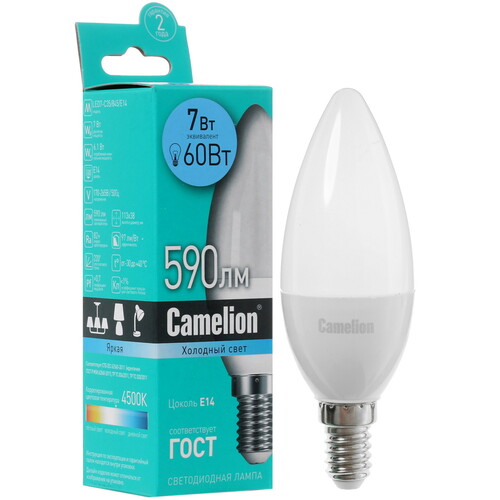 Купить Лампа светодиодная Camelion LED7-C35/845/E14 в интернет-магазине DNS. Характеристики, цена Camelion LED7-C35/845/E14 | 5324764.