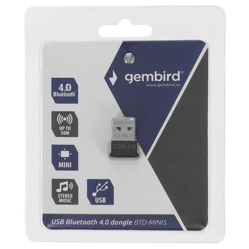 Купить Bluetooth адаптер Gembird BTD-MINI5 в интернет-магазине DNS. Характеристики, цена Gembird BTD-MINI5 | 5406784.