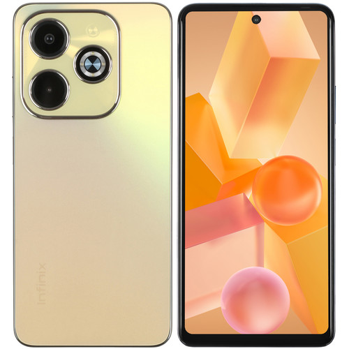 Купить 6.56" Смартфон Infinix HOT 40i 128 ГБ золотистый в интернет-магазине DNS. Характеристики, цена Infinix HOT 40i | 5438563.
