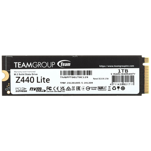 Купить 1000 ГБ M.2 NVMe накопитель TEAMGROUP T-FORCE Z440 Lite [TM8FFT001T0C129] в интернет-магазине DNS. Характеристики, цена TEAMGROUP T-FORCE Z440 Lite | 5457044.