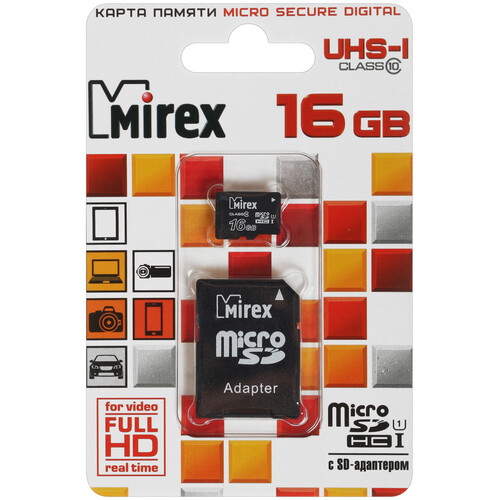 Купить Карта памяти Mirex microSDHC 16 ГБ [13613-ADSUHS16] в интернет-магазине DNS. Характеристики, цена  | 1143551.