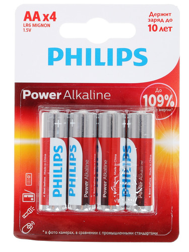 Купить Батарейка Philips Power AA (LR6/ER14505/FR6/R6P) в интернет-магазине DNS. Характеристики, цена Philips Power | 1240351.