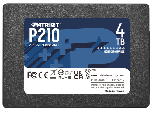 Купить 4000 ГБ 2.5" SATA накопитель Patriot Memory P210 [P210S4TB25] в интернет-магазине DNS. Характеристики, цена Patriot Memory P210 | 5915211.