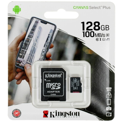 Купить Карта памяти Kingston Canvas Select Plus microSDXC 128 ГБ [SDCS2/128GB] в интернет-магазине DNS. Характеристики, цена  | 1664087.