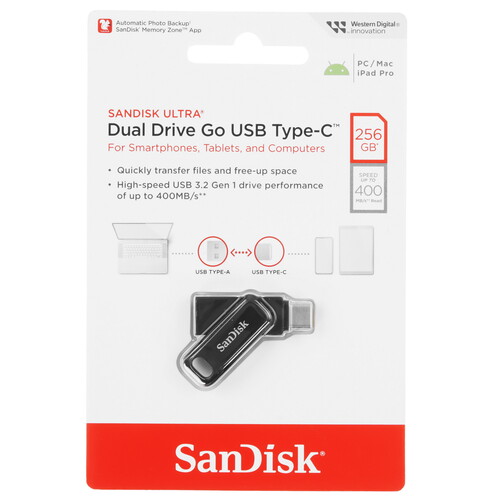 Купить Память OTG USB Flash 256 ГБ SanDisk Ultra Dual Drive Go [SDDDC3-256G-G46] в интернет-магазине DNS. Характеристики, цена SanDisk Ultra Dual Drive Go | 9102940.