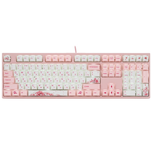 Купить Клавиатура  проводная + беспроводная Varmilo APT108 Sakura R2 цвет розовый в интернет-магазине DNS. Характеристики, цена Varmilo APT108 Sakura R2 | 5486795.