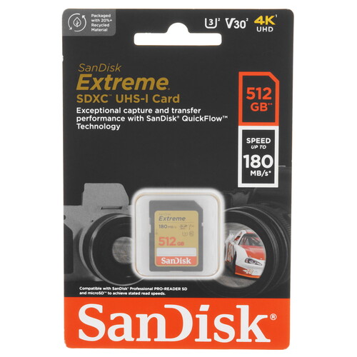 Купить Карта памяти SanDisk Extreme SDXC 512 ГБ [SDSDXVV-512G-GNCIN] в интернет-магазине DNS. Характеристики, цена  | 5470862.