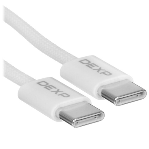 Купить Кабель DEXP USB Type-C - USB Type-C белый 1 м в интернет-магазине DNS. Характеристики, цена DEXP | 9201856.
