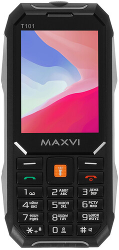 Купить Сотовый телефон Maxvi T101 черный/серебристый в интернет-магазине DNS. Характеристики, цена Maxvi T101 | 9064662.