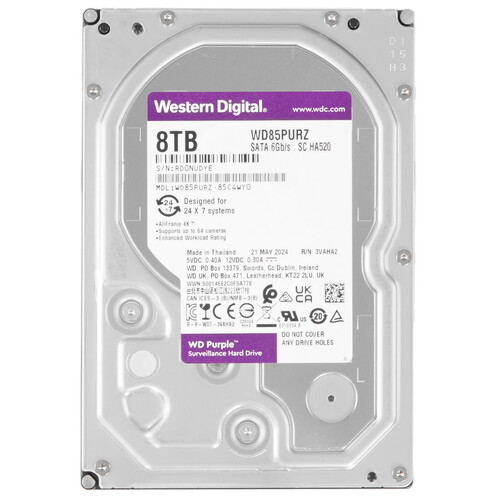Купить 8 ТБ Жесткий диск WD Purple [WD85PURZ] в интернет-магазине DNS. Характеристики, цена WD Purple | 5464554.