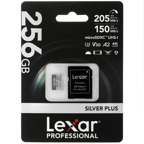 Купить Карта памяти Lexar Professional Silver Plus microSDXC 256 ГБ [LMSSIPL256G-BNANC] в интернет-магазине DNS. Характеристики, цена  | 5641139.
