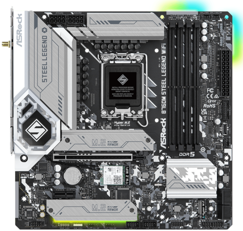 Купить Материнская плата ASRock B760M Steel Legend WiFi в интернет-магазине DNS. Характеристики, цена ASRock B760M Steel Legend WiFi | 5094818.