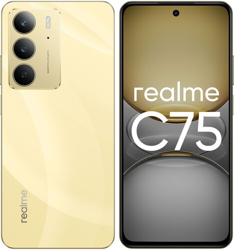 Купить 6.72" Смартфон realme C75 256 ГБ золотистый в интернет-магазине DNS. Характеристики, цена realme C75 | 9245262.
