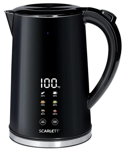 Купить Электрочайник Scarlett SC-EK21S66 черный в интернет-магазине DNS. Характеристики, цена Scarlett SC-EK21S66 | 9268023.