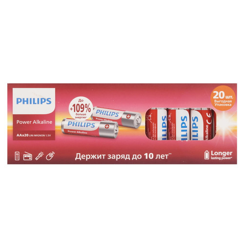 Купить Батарейка Philips LR6P20BX/51 AA (LR6/ER14505/FR6/R6P) в интернет-магазине DNS. Характеристики, цена Philips LR6P20BX/51 | 9238012.