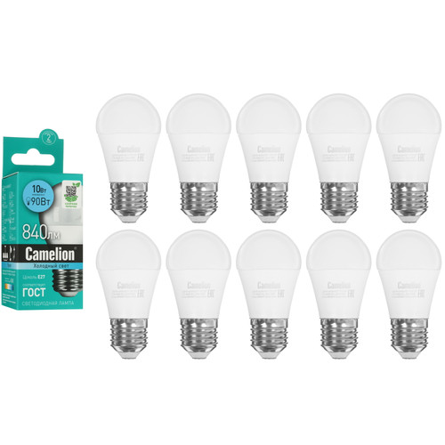 Купить Комплект светодиодных ламп Camelion LED E27/G45/10w/845 в интернет-магазине DNS. Характеристики, цена Camelion LED E27/G45/10w/845 | 5642996.