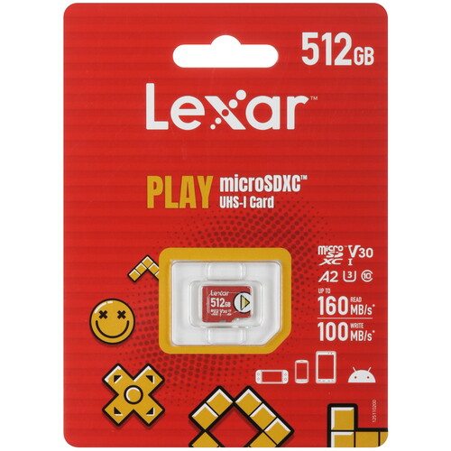 Купить Карта памяти Lexar microSDXC 512 ГБ [LMSPLAY512G-BNNNG] в интернет-магазине DNS. Характеристики, цена  | 5456363.