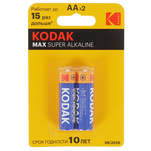 Купить Батарейка Kodak МАХ 2BL AA (LR6/ER14505/FR6/R6P) в интернет-магазине DNS. Характеристики, цена Kodak МАХ 2BL | 5318943.