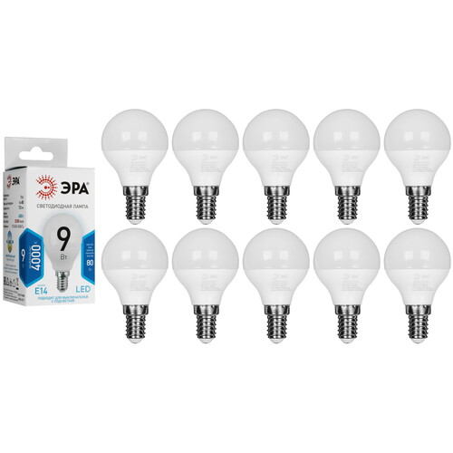 Купить Комплект светодиодных ламп ЭРА LED P45-9W-840-E14 в интернет-магазине DNS. Характеристики, цена ЭРА LED P45-9W-840-E14 | 5614975.