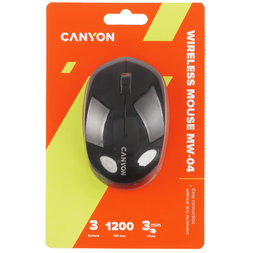 Купить Мышь беспроводная CANYON MW-04 [CNS-CMSW04B] черный в интернет-магазине DNS. Характеристики, цена CANYON MW-04 | 9134191.