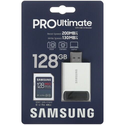 Купить Карта памяти Samsung PRO Ultimate SDXC 128 ГБ [MB-SY128SB/WW] в интернет-магазине DNS. Характеристики, цена  | 5641757.