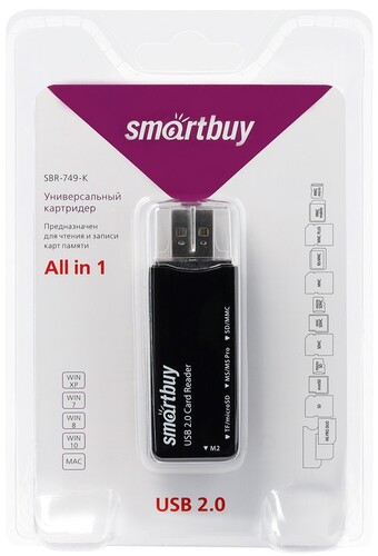 Купить Кард-ридер Smartbuy 749 в интернет-магазине DNS. Характеристики, цена Smartbuy 749 | 9221424.