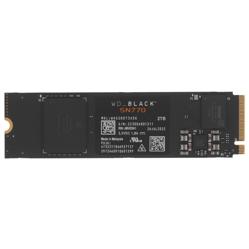 Купить 2000 ГБ M.2 NVMe накопитель WD Black SN770 [WDS200T3X0E] в интернет-магазине DNS. Характеристики, цена WD Black SN770 | 5073041.