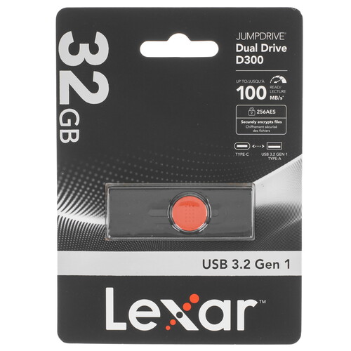 Купить Память OTG USB Flash 32 ГБ Lexar JumpDrive Dual D300 [LJDD300032G-BNBNG] в интернет-магазине DNS. Характеристики, цена Lexar JumpDrive Dual D300 | 9194497.