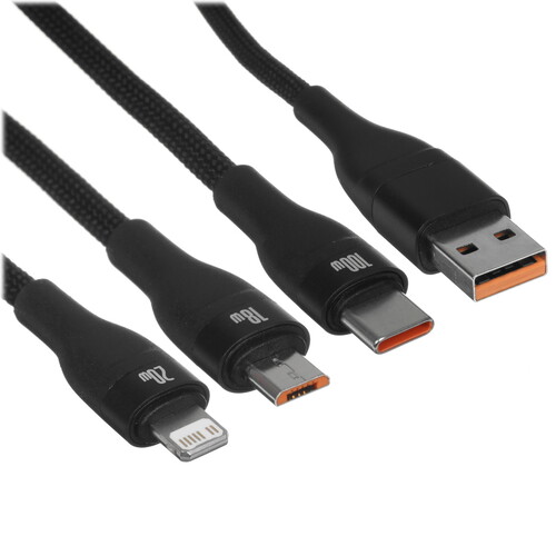 Купить Кабель Baseus Lightning 8-pin, micro USB-B, USB Type-C - USB Type-A, USB Type-C черный 1.2 м в интернет-магазине DNS. Характеристики, цена Baseus Flash II | 9167179.