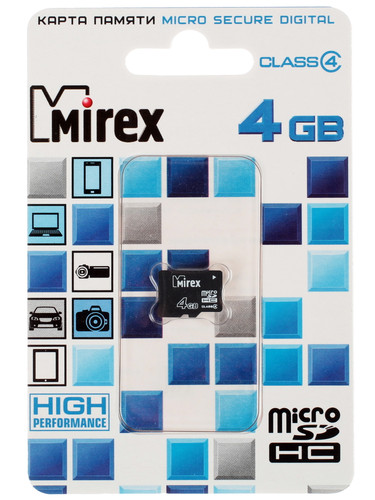 Купить Карта памяти Mirex microSDHC 4 ГБ [13612-MCROSD04] в интернет-магазине DNS. Характеристики, цена  | 1085667.