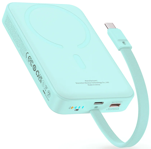 Купить Портативный аккумулятор Baseus Magnetic Mini Wireless Fast Charge Type-C Edition голубой в интернет-магазине DNS. Характеристики, цена Baseus Magnetic Mini Wireless Fast Charge Type-C Edition | 9166890.