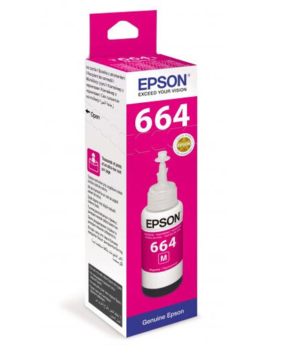 Купить Чернила водорастворимые Epson T6643 пурпурный в интернет-магазине DNS. Характеристики, цена Epson T6643 | 0145975.