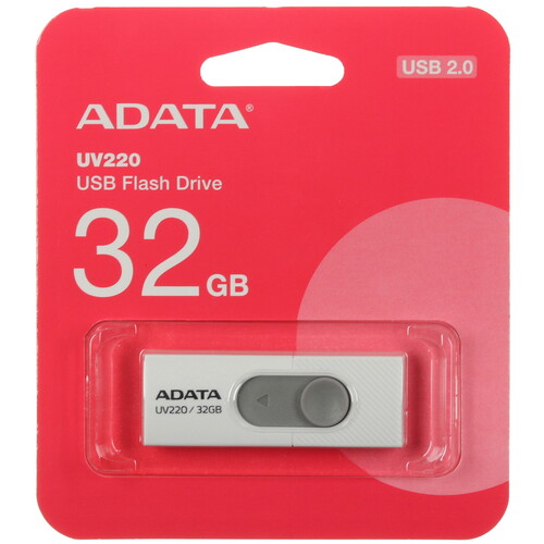 Купить Память USB Flash 32 ГБ A-Data UV220 [AUV220-32G-RWHGY] в интернет-магазине DNS. Характеристики, цена A-Data UV220 | 5450130.