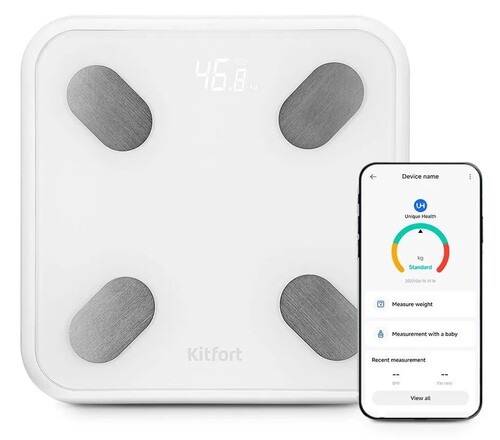 Купить Весы Kitfort КТ-846 белый, серебристый в интернет-магазине DNS. Характеристики, цена Kitfort КТ-846 | 9148467.