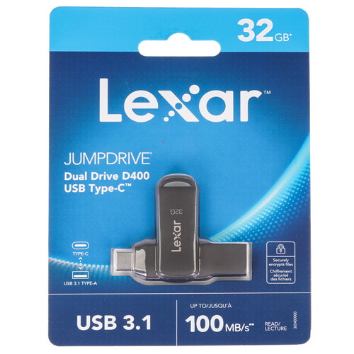 Купить Память OTG USB Flash 32 ГБ Lexar JumpDrive D400 [LJDD400032G-BNQNG] в интернет-магазине DNS. Характеристики, цена Lexar JumpDrive D400 | 5483383.