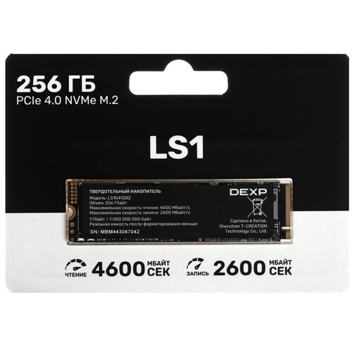 Купить 256 ГБ M.2 NVMe накопитель DEXP LS1 в интернет-магазине DNS. Характеристики, цена DEXP LS1 | 9188904.