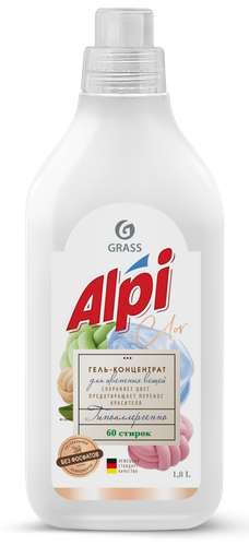 Купить Гель для стирки GRASS Alpi Color для цветных тканей, 1.8 л в интернет-магазине DNS. Характеристики, цена GRASS Alpi Color | 5646017.
