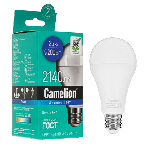Купить Лампа светодиодная Camelion LED25-A65/865/E27 в интернет-магазине DNS. Характеристики, цена Camelion LED25-A65/865/E27 | 5418342.