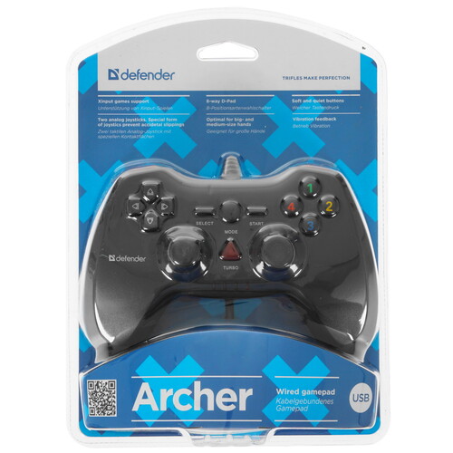 Купить Геймпад проводной Defender Archer черный в интернет-магазине DNS. Характеристики, цена Defender Archer | 5039713.